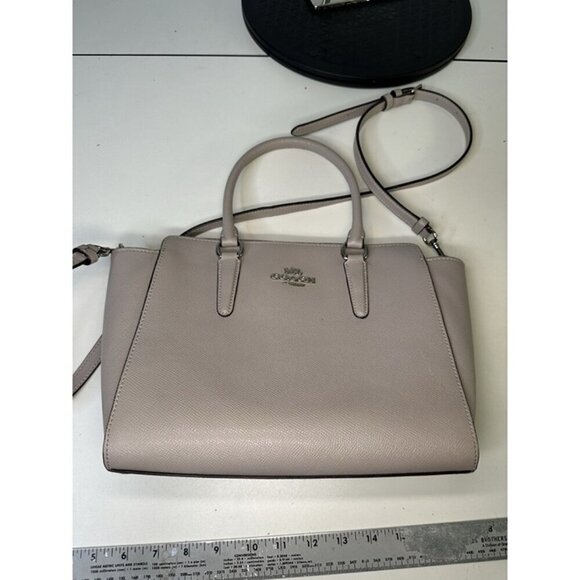 Coach - Leah Satchel Gray Leather Handbag - Missing Tag - Picture 8 of 9